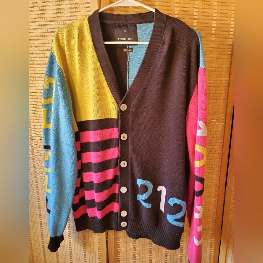 Pegleg NYC vintage cardigan colorful   XL